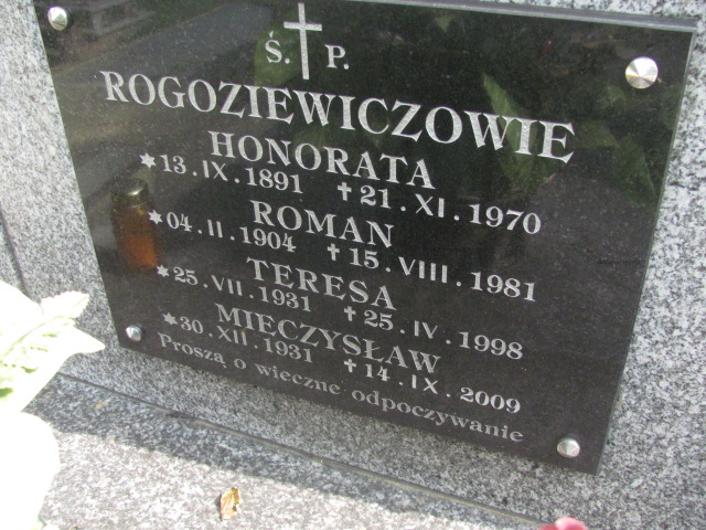 Honorata ROGOZIEWICZ 1891 Bochnia - Grobonet - Wyszukiwarka osób pochowanych