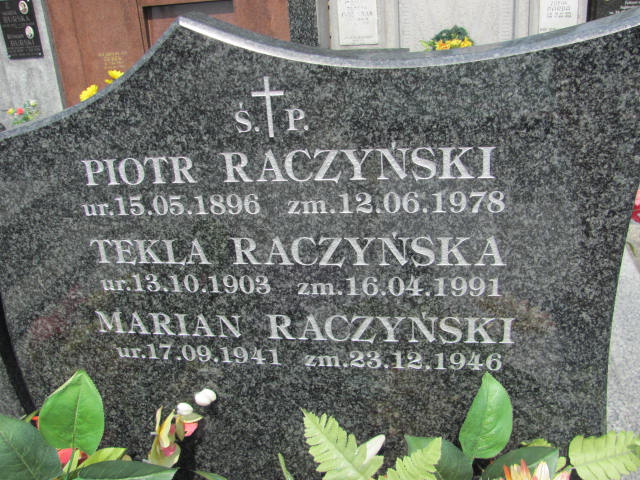 Marian Raczyński 1941 Bochnia - Grobonet - Wyszukiwarka osób pochowanych